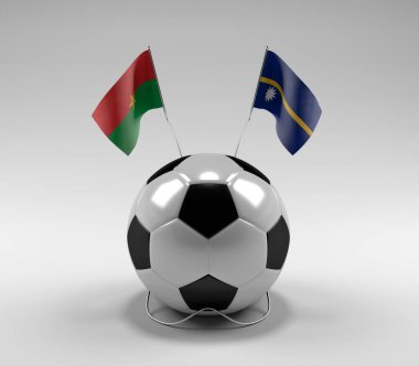 Burkina-Faso - Nauru Futbol Bayrakları, Beyaz Arkaplan - 3D Render