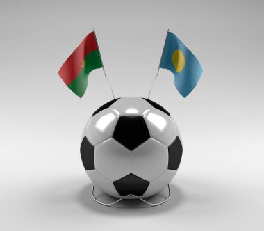 Burkina-Faso - Palau Futbol Bayrakları, Beyaz Arkaplan - 3D Render