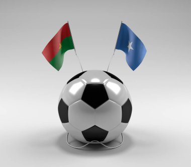 Burkina-Faso - Somali Futbol Bayrakları, Beyaz Arkaplan - 3D Render