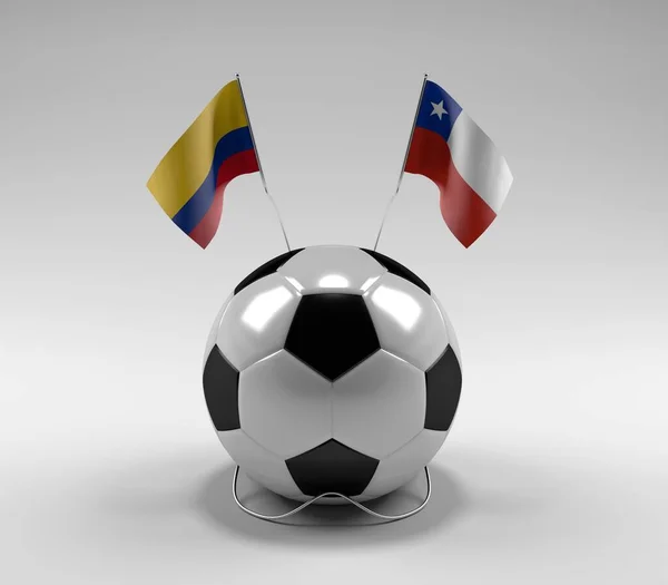 Colombia Chile Football Flags White Background Render — Stock Photo, Image