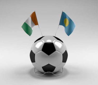 Cote-D-Ivoire - Palau Futbol Bayrakları, Beyaz Arkaplan - 3D Render