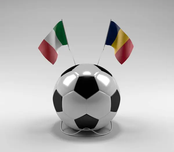 Italy Chad Football Flags White Background Render — стоковое фото