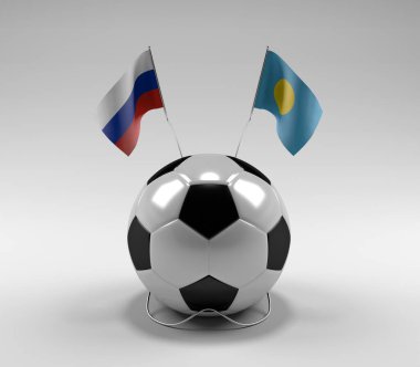 Rusya - Palau Futbol Bayrakları, Beyaz Arkaplan - 3D Render