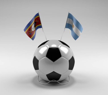 Svaziland - Arjantin Futbol Bayrakları, Beyaz Arkaplan - 3D Render
