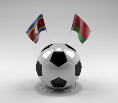 Svaziland - Beyaz Futbol Bayrakları, Beyaz Arkaplan - 3D Render