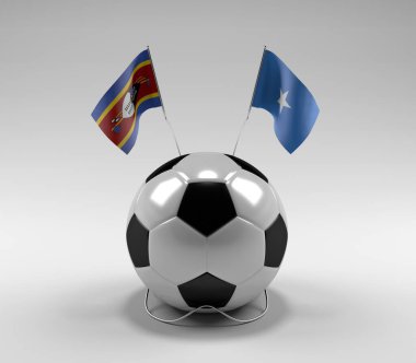 Svaziland - Somali Futbol Bayrakları, Beyaz Arkaplan - 3D Render
