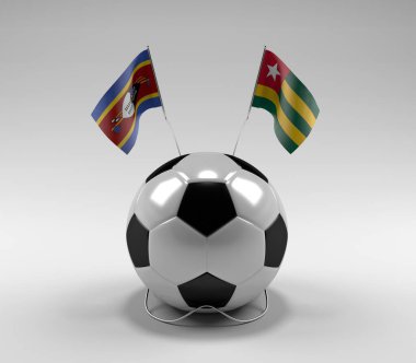 Svaziland - Togo Futbol Bayrakları, Beyaz Arkaplan - 3D Render