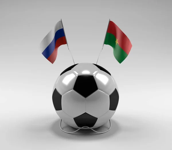 Russia Burkina Faso Football Flags White Background Render — Photo