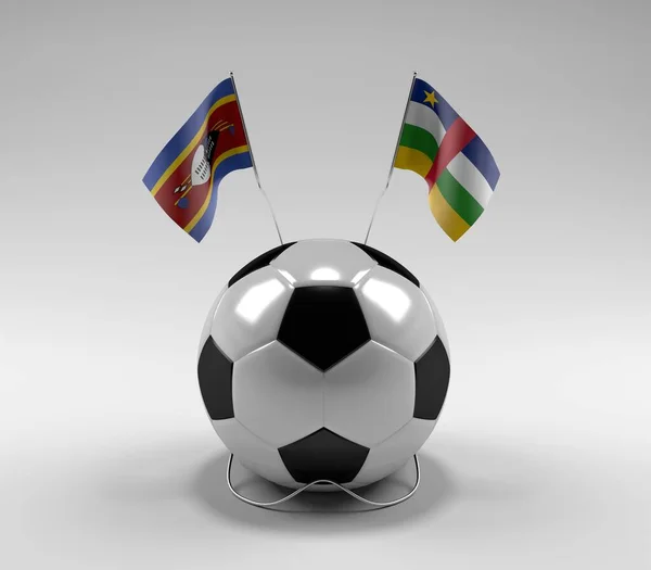 Swaziland Central African Republic Football Flags White Background Render — Stock Photo, Image