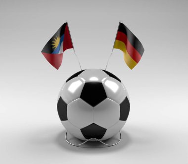 Antigua-and-Barbuda - Almanya Futbol Bayrakları, Beyaz Arkaplan - 3D Render