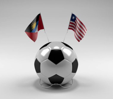 Antigua-ve-Barbuda - Liberya Futbol Bayrakları, Beyaz Arkaplan - 3D Render