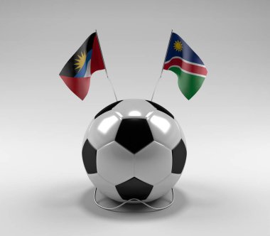 Antigua-ve-Barbuda - Namibya Futbol Bayrakları, Beyaz Arkaplan - 3D Render