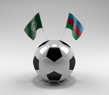 Arap Ligi - Azerbaycan Futbol Bayrakları, Beyaz Arkaplan - 3D Render