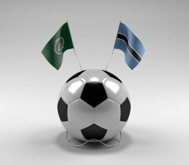 Arap Ligi - Botswana Futbol Bayrakları, Beyaz Arkaplan - 3D Render
