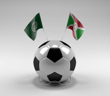 Arap Ligi - Burundi Futbol Bayrakları, Beyaz Arkaplan - 3D Render