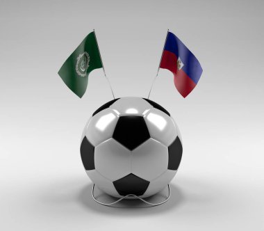Arap Ligi - Haiti Futbol Bayrakları, Beyaz Arkaplan - 3D Render