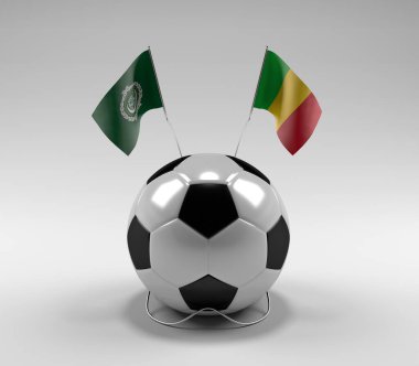 Arap Ligi - Mali Futbol Bayrakları, Beyaz Arkaplan - 3D Render