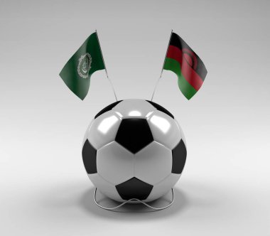 Arap Ligi - Malawi Futbol Bayrakları, Beyaz Arkaplan - 3D Render