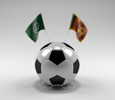 Arap Ligi - Sri-Lanka Futbol Bayrakları, Beyaz Arkaplan - 3D Render