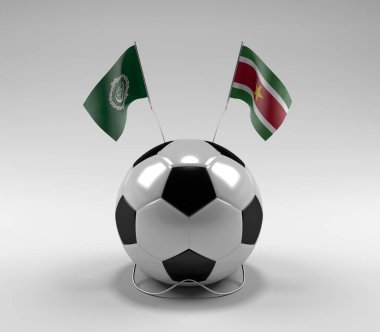 Arap Ligi - Surinam Futbol Bayrakları, Beyaz Arkaplan - 3D Render