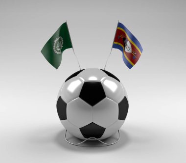 Arap Ligi - Svaziland Futbol Bayrakları, Beyaz Arkaplan - 3D Render