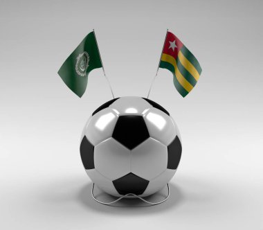 Arap Ligi - Togo Futbol Bayrakları, Beyaz Arkaplan - 3D Render
