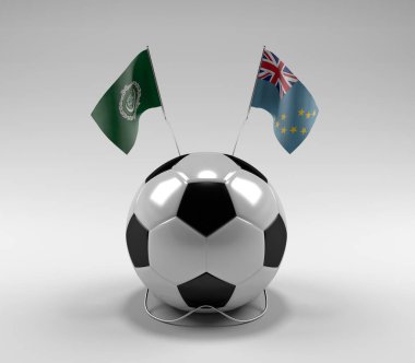 Arap Ligi - Tuvalu Futbol Bayrakları, Beyaz Arkaplan - 3D Render