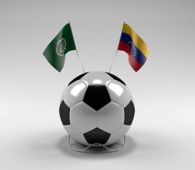 Arap Ligi - Venezuela Futbol Bayrakları, Beyaz Arkaplan - 3D Render