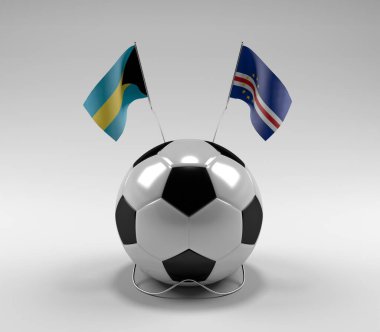 Bahamalar - Cape-Verde Futbol Bayrakları, Beyaz Arkaplan - 3D Render