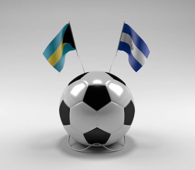 Bahamalar - El-Salvador Futbol Bayrakları, Beyaz Arkaplan - 3D Render
