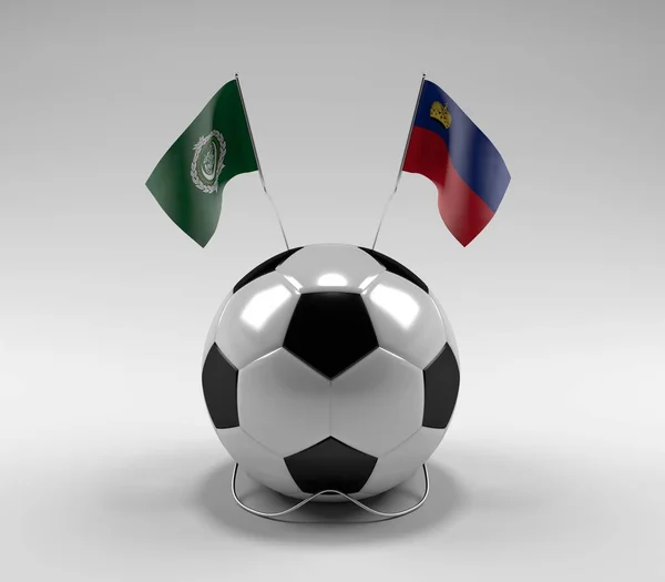 Arab League Liechtenstein Football Flags White Background Render — Stockfoto