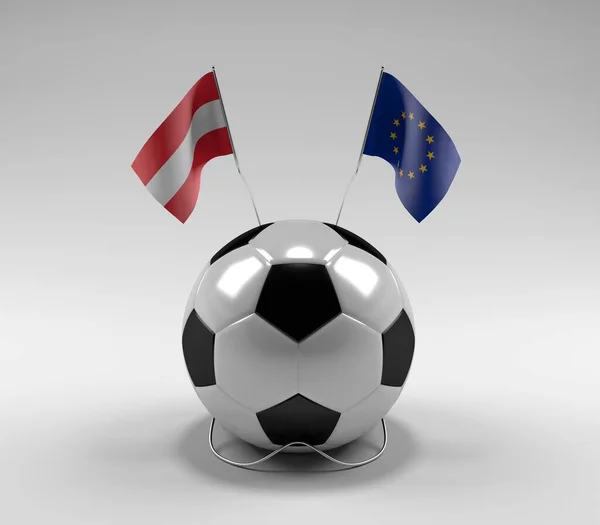 Austria European Union Football Flags White Background Render — стоковое фото
