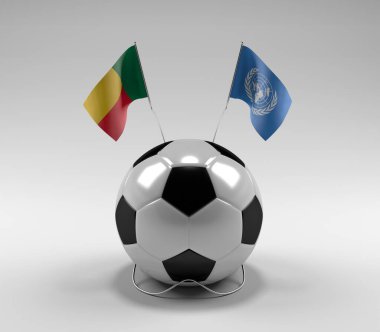 Benin - Birleşmiş Milletler Bayrakları, Beyaz Arkaplan - 3D Render