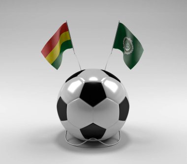 Bolivya - Arap Ligi Futbol Bayrakları, Beyaz Arkaplan - 3D Render