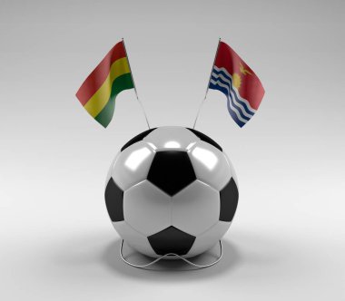 Bolivya - Kiribati Futbol Bayrakları, Beyaz Arkaplan - 3D Render