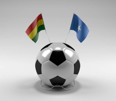 Bolivya - Somali Futbol Bayrakları, Beyaz Arkaplan - 3D Render