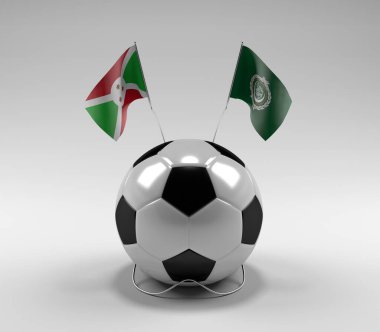 Burundi - Arap Ligi Futbol Bayrakları, Beyaz Arkaplan - 3D Render