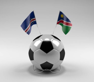 Cape-Verde - Namibya Futbol Bayrakları, Beyaz Arkaplan - 3D Render