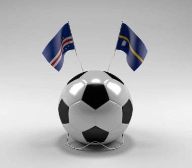 Cape-Verde - Nauru Futbol Bayrakları, Beyaz Arkaplan - 3D Render