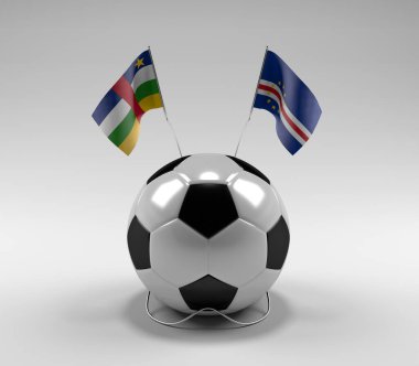 Orta Afrika Cumhuriyeti - Cape-Verde Futbol Bayrakları, Beyaz Arkaplan - 3D Render