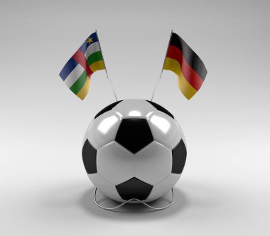 Orta Afrika Cumhuriyeti - Almanya Futbol Bayrakları, Beyaz Arkaplan - 3D Render