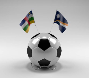 Orta Afrika Cumhuriyeti - Marshall Adaları Futbol Bayrakları, Beyaz Arkaplan - 3D Render