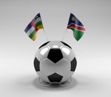 Orta Afrika Cumhuriyeti - Namibya Futbol Bayrakları, Beyaz Arkaplan - 3D Render