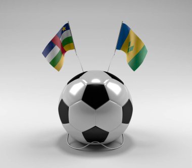 Orta Afrika Cumhuriyeti - Saint-Vincent-and the-Grenadines Futbol Bayrakları, Beyaz Arkaplan - 3D