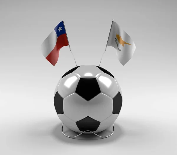 Chili Cyprus Voetbal Vlaggen Witte Achtergrond Render — Stockfoto