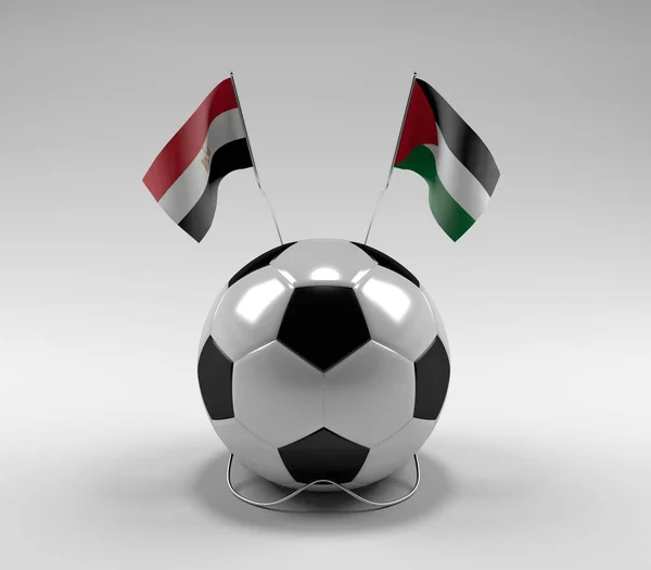 Egypt Palestine Football Flags White Background Render — Stock Photo, Image