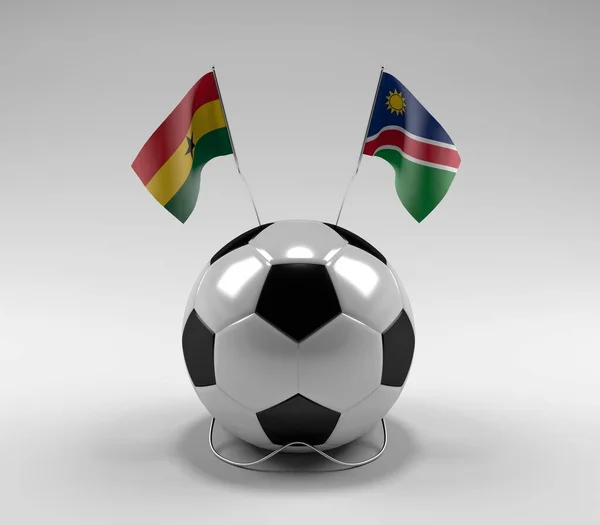 Ghana Namibia Football Flags White Background Render — Stock Photo, Image