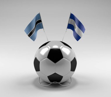 Botswana - El-Salvador Futbol Bayrakları, Beyaz Arkaplan - 3D Render