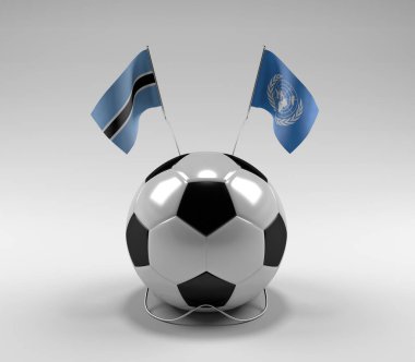 Botswana - Birleşmiş Milletler Bayrakları, Beyaz Arkaplan - 3D Render