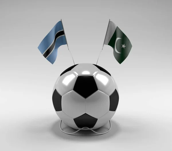 Botswana Pakistan Football Flags White Background Render — Stock Photo, Image